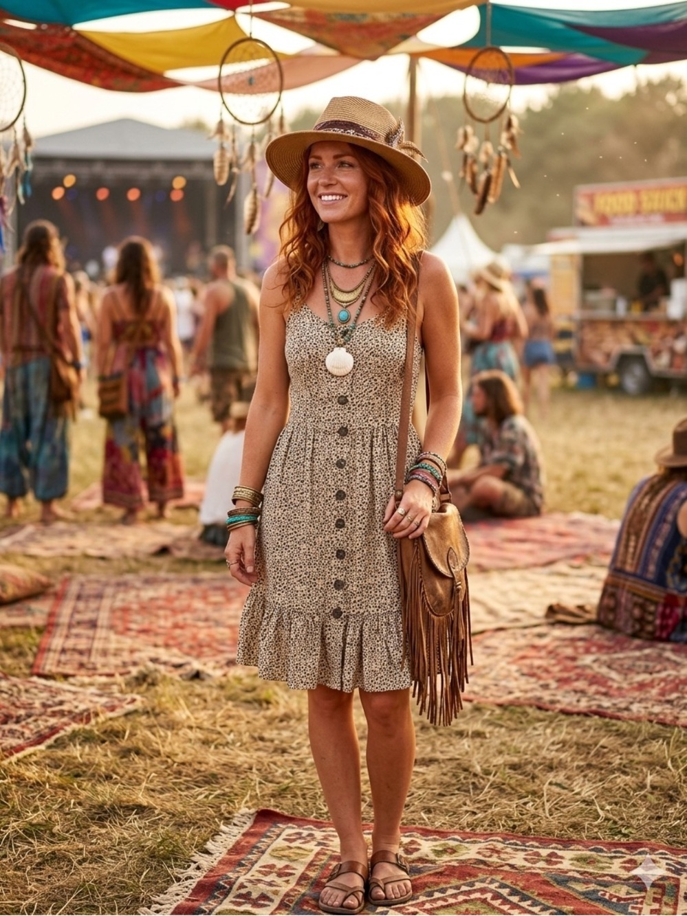 Women’s Cheetah Button-Front Festival Boho Indie-Sleaze Dress Size Medium